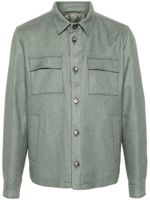 button-up brushed shirt jacket
